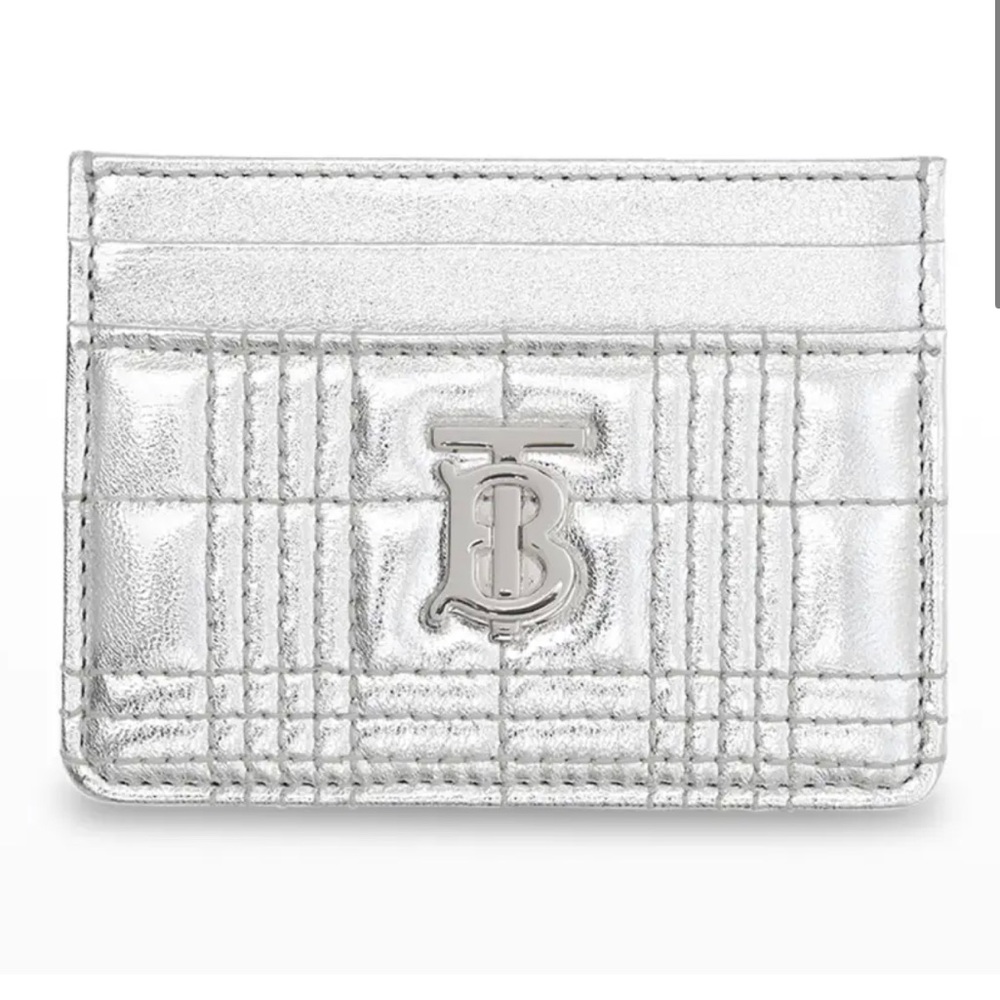 Lola TB Quilted Metallic Leather Card Case